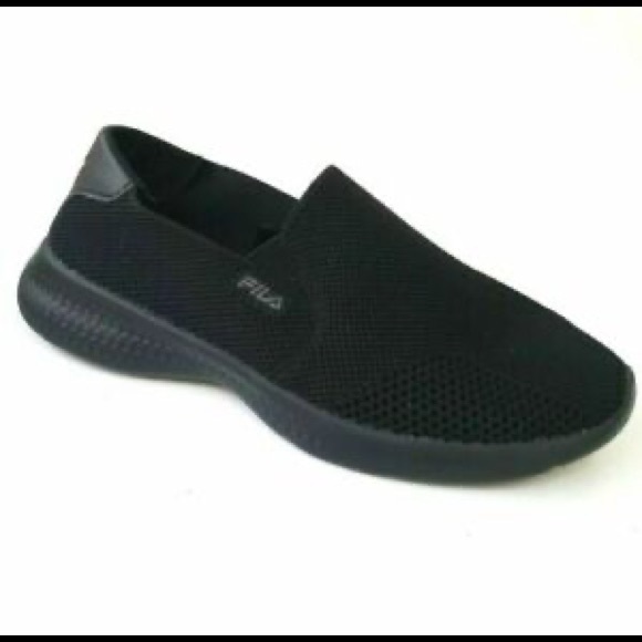 FILA Soft Lightweight Mallorca Slip-on Shoes Black - Picture 2 of 8
